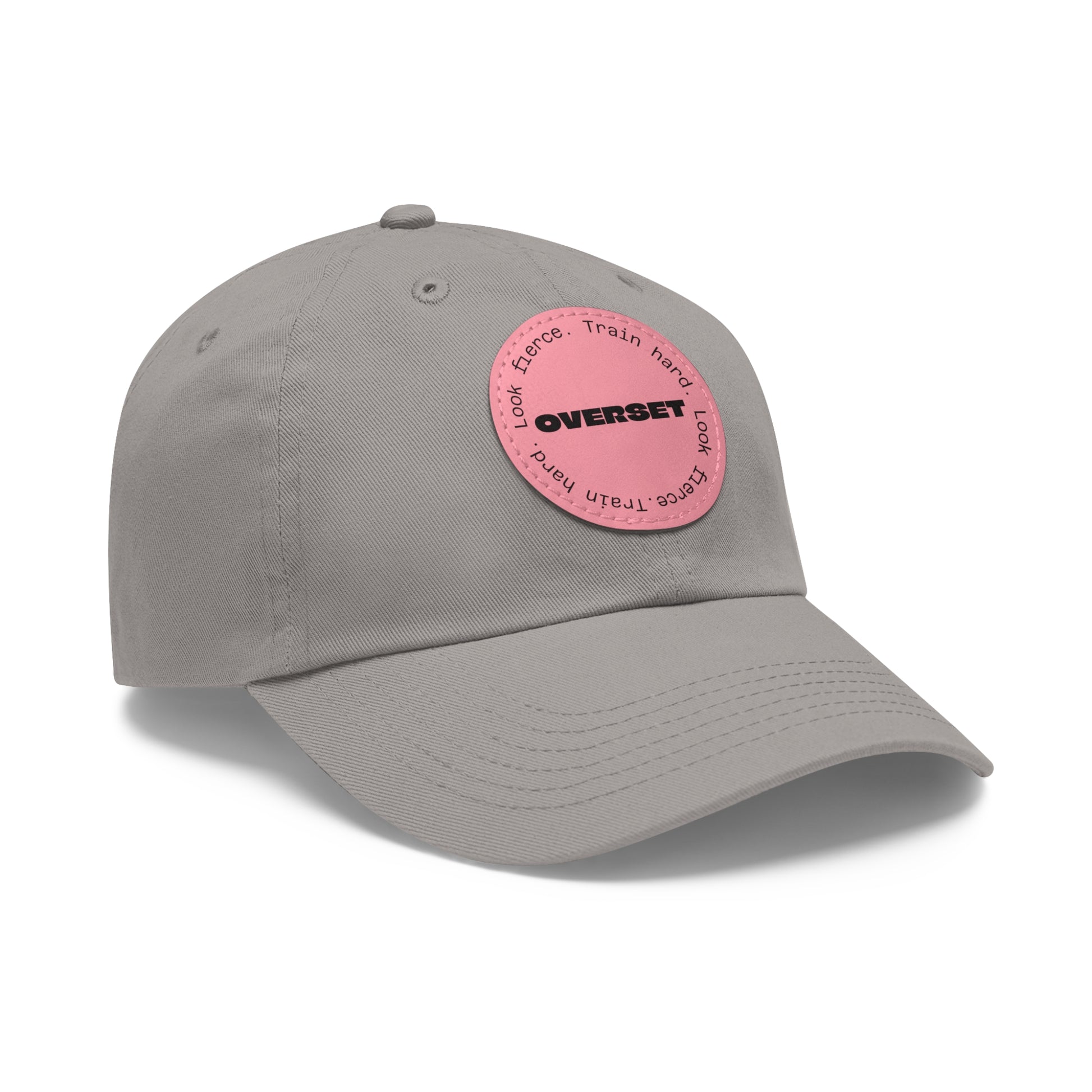 Casquette Dad Style Casual OVERSET™ – Patch Cuir Vegan et Broderie “Train Hard Look Fierce”, Unisexe | Divers Coloris