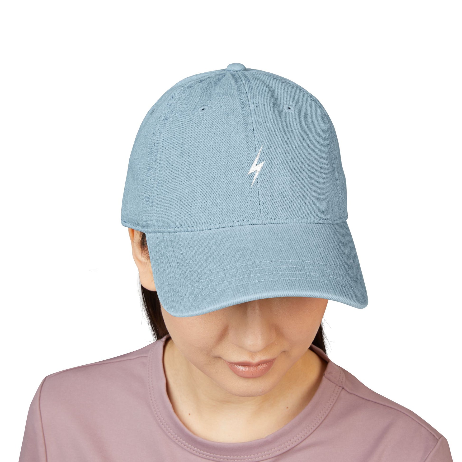 Casquette Éclair OVERSET™ – 100 % Coton, Style Streetwear Unisexe | Bleu Denim