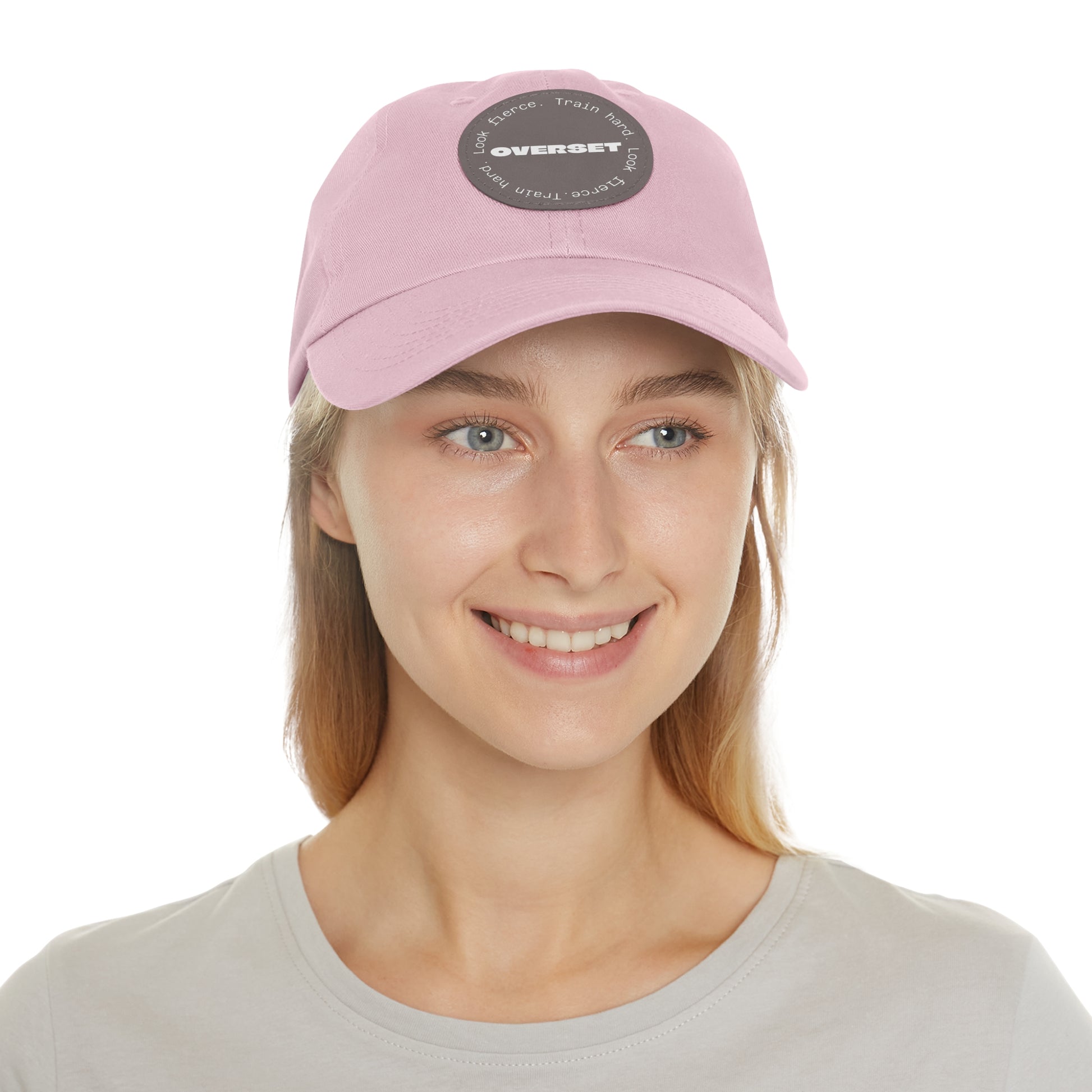 Casquette Dad Style Casual OVERSET™ – Patch Cuir Vegan et Broderie “Train Hard Look Fierce”, Unisexe | Divers Coloris