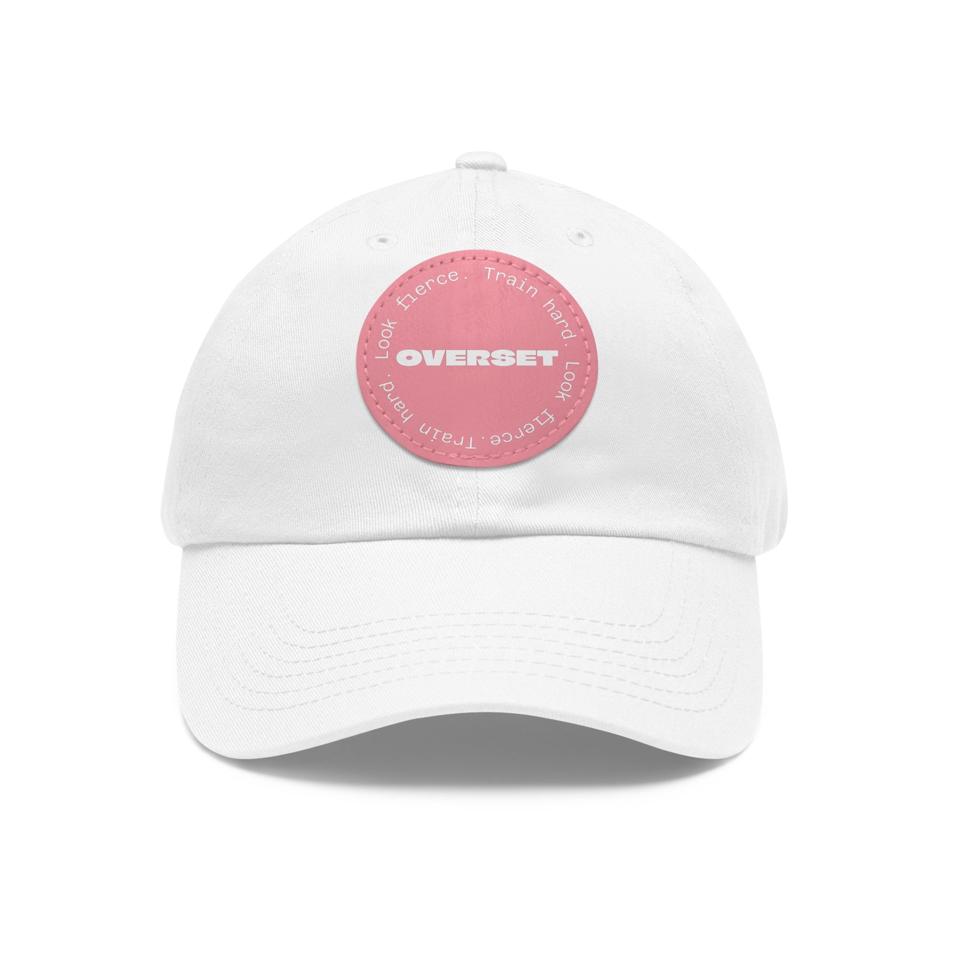 Casquette Dad Style Casual OVERSET™ – Patch Cuir Vegan et Broderie “Train Hard Look Fierce”, Unisexe | Divers Coloris