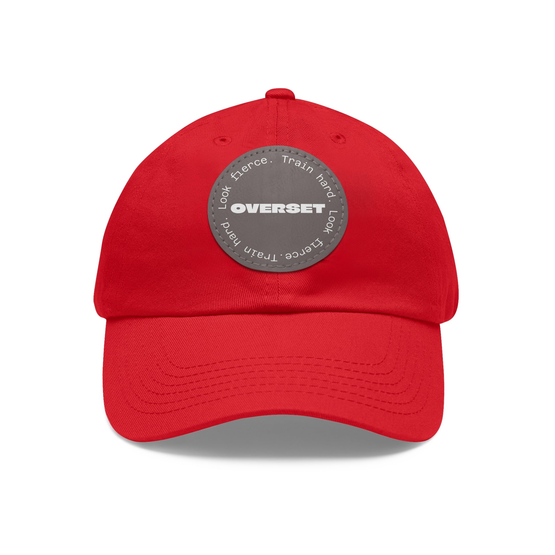 Casquette Dad Style Casual OVERSET™ – Patch Cuir Vegan et Broderie “Train Hard Look Fierce”, Unisexe | Divers Coloris