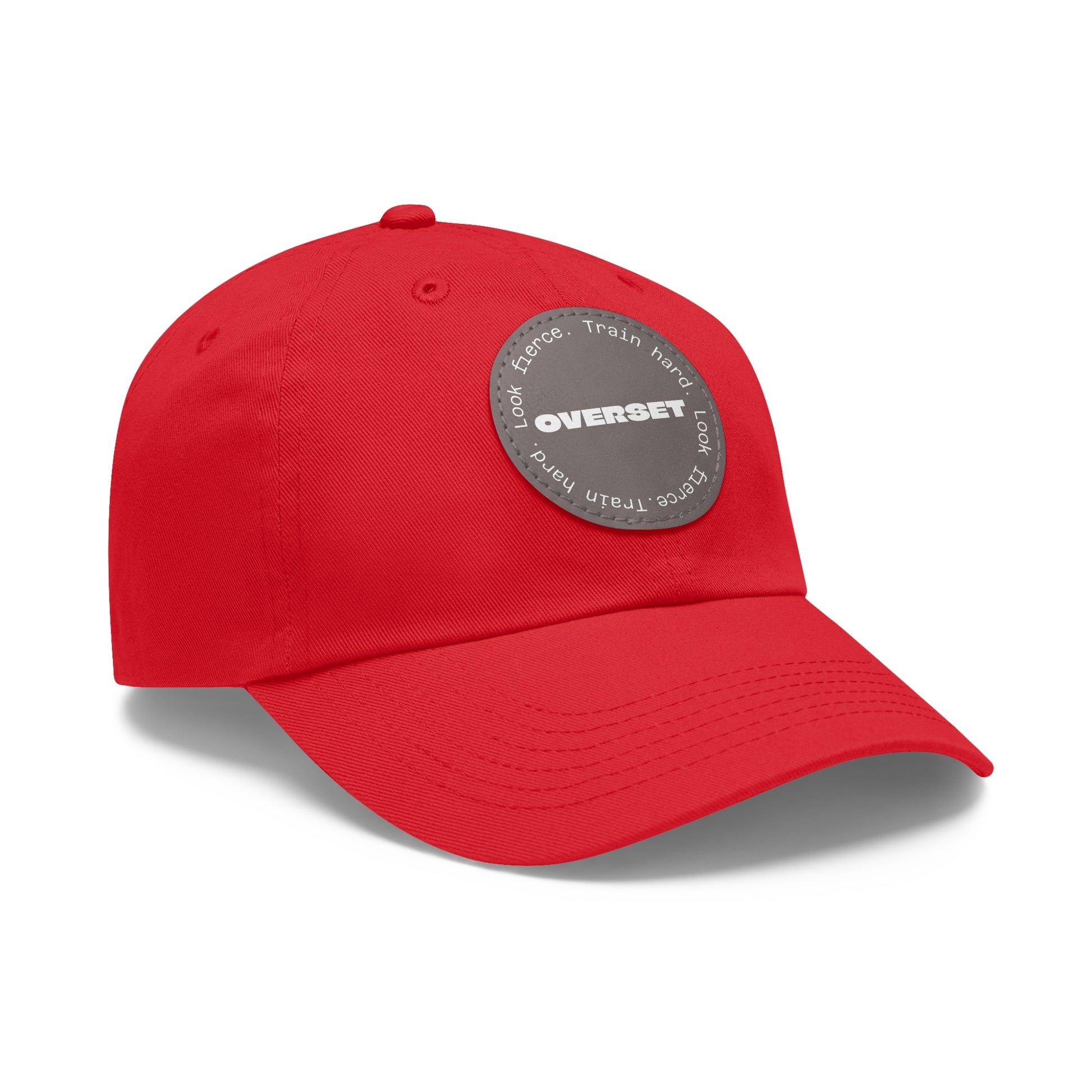 Casquette Dad Style Casual OVERSET™ – Patch Cuir Vegan et Broderie “Train Hard Look Fierce”, Unisexe | Divers Coloris