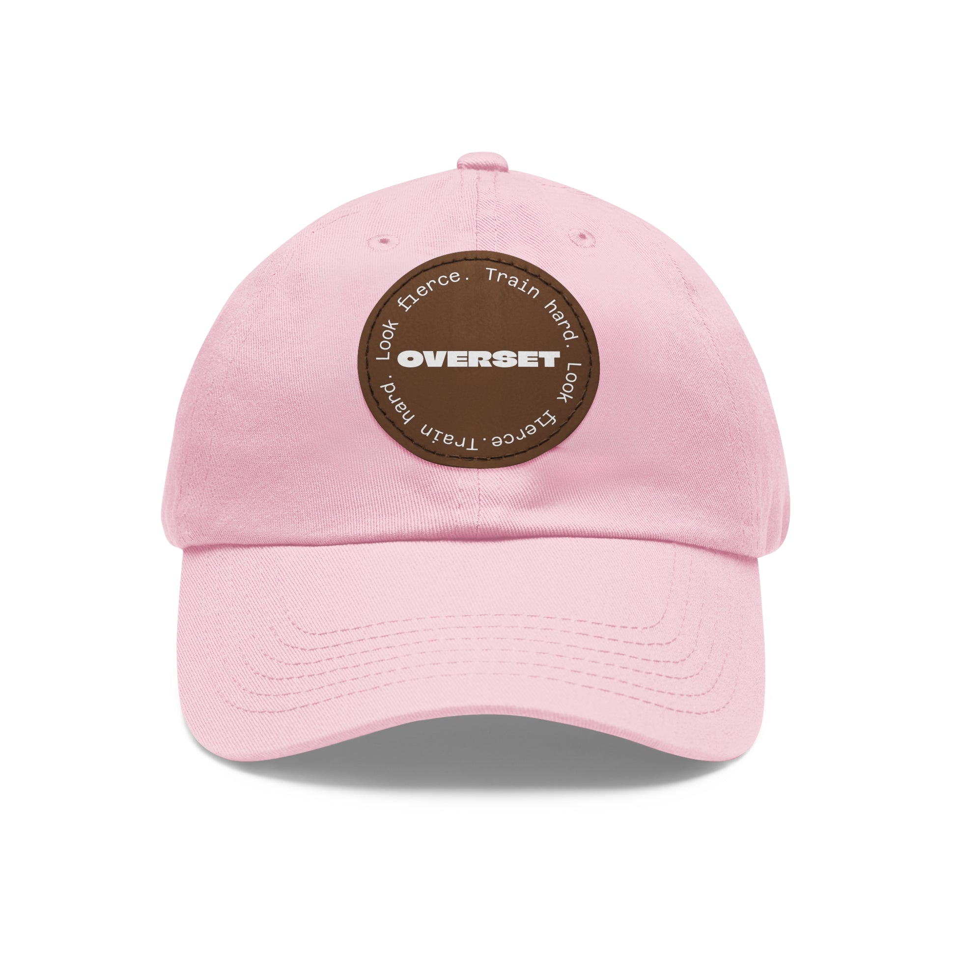 Casquette Dad Style Casual OVERSET™ – Patch Cuir Vegan et Broderie “Train Hard Look Fierce”, Unisexe | Divers Coloris