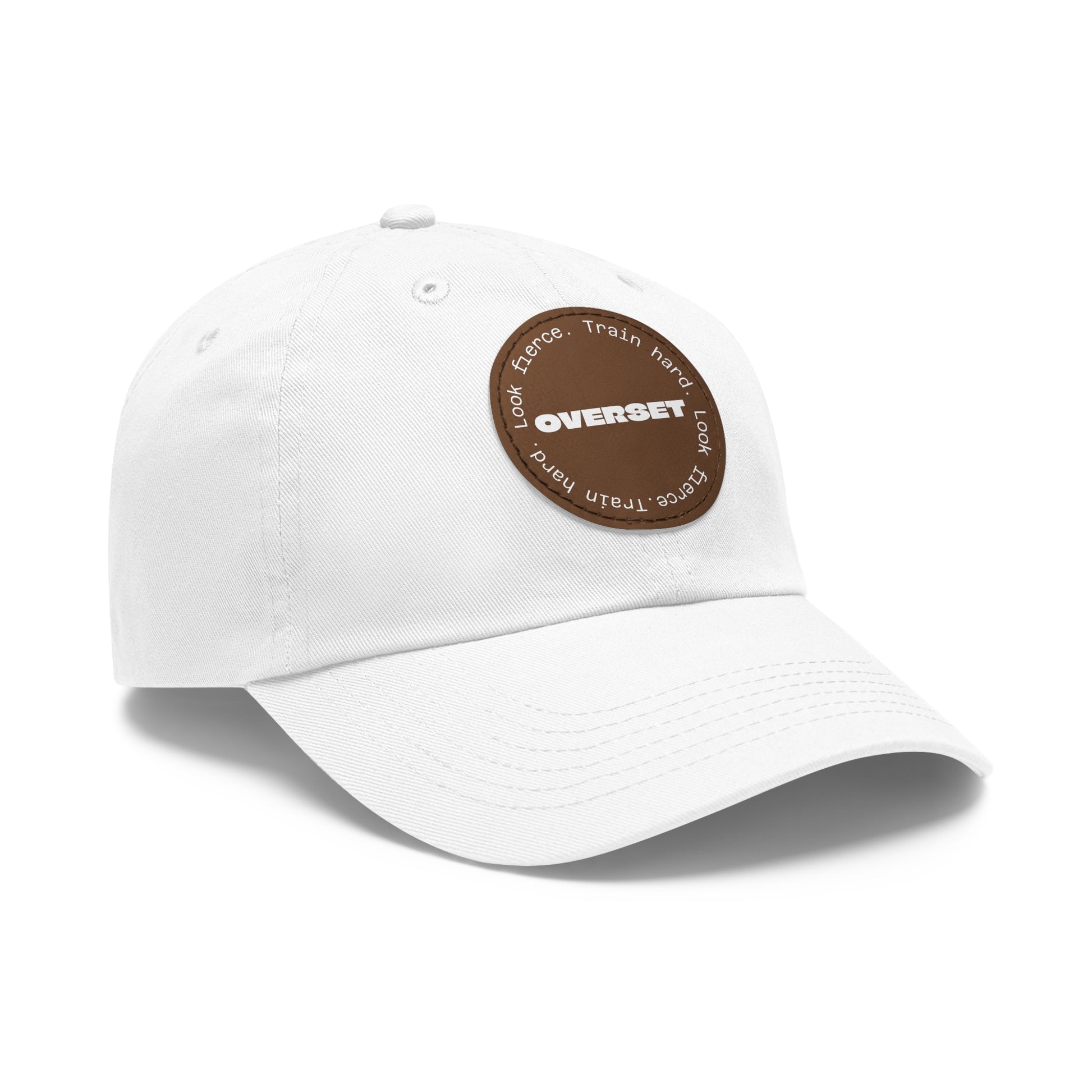 Casquette Dad Style Casual OVERSET™ – Patch Cuir Vegan et Broderie “Train Hard Look Fierce”, Unisexe | Divers Coloris