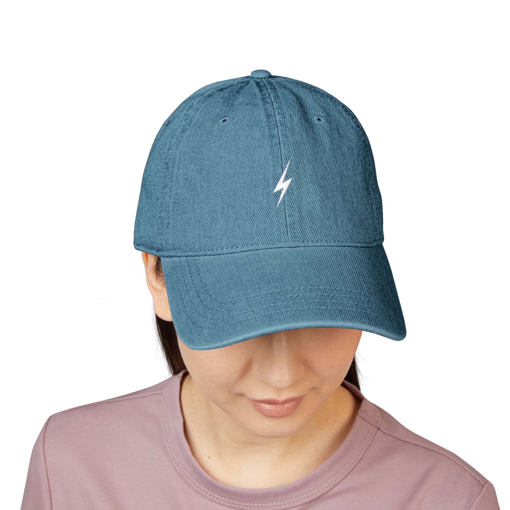 Casquette Éclair OVERSET™ – 100 % Coton, Style Streetwear Unisexe | Bleu Denim