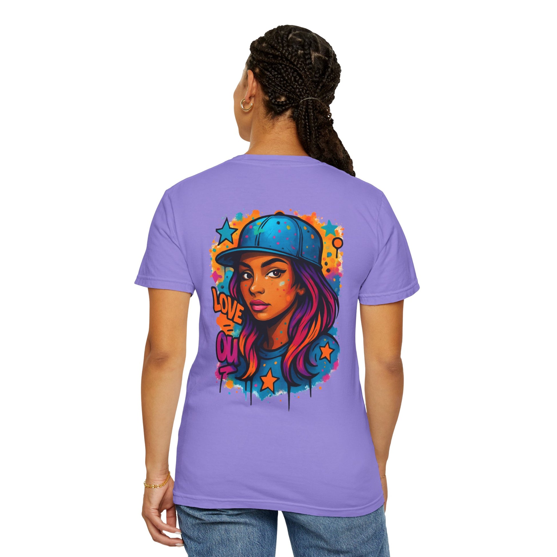 T-shirt Graphique Femme Vibrant – Style Street Art, Amour et Expression