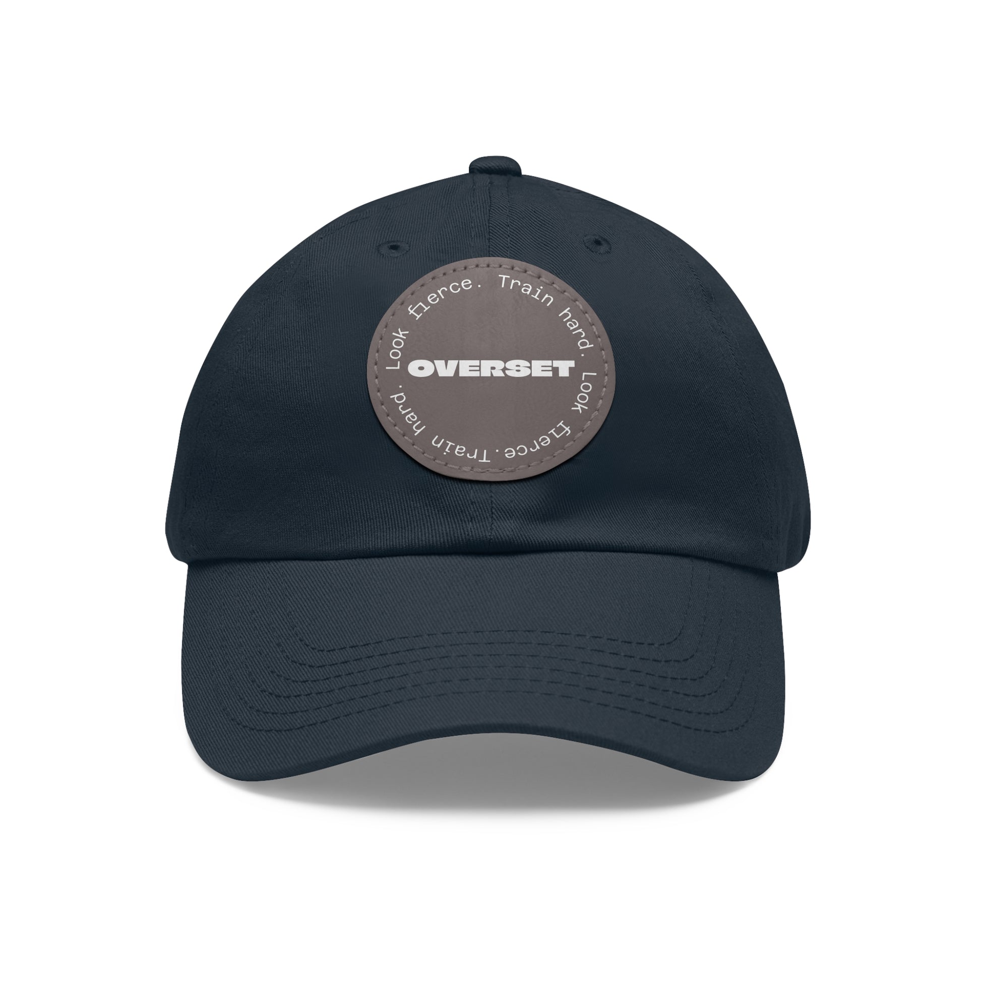 Casquette Dad Style Casual OVERSET™ – Patch Cuir Vegan et Broderie “Train Hard Look Fierce”, Unisexe | Divers Coloris