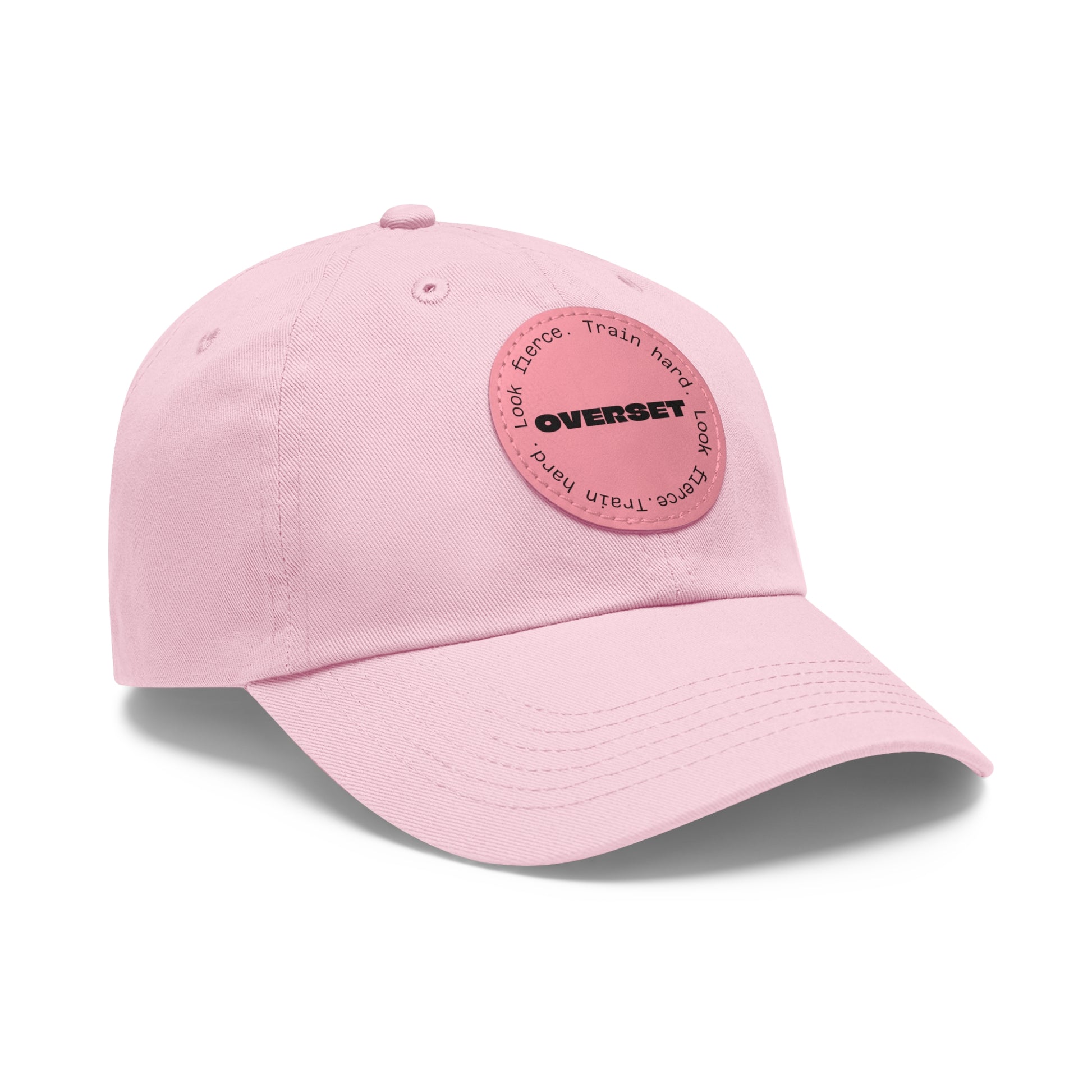 Casquette Dad Style Casual OVERSET™ – Patch Cuir Vegan et Broderie “Train Hard Look Fierce”, Unisexe | Divers Coloris