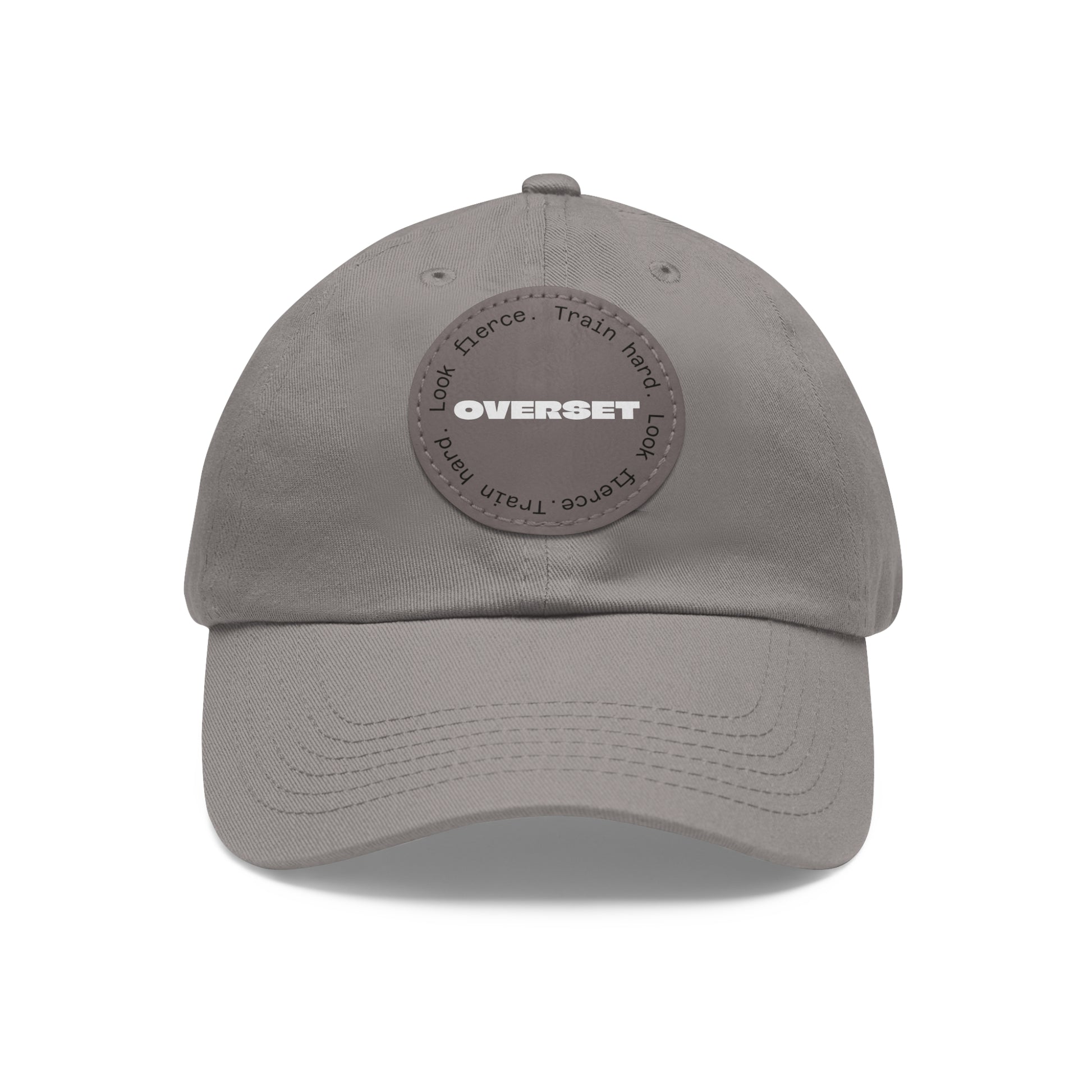 Casquette Dad Style Casual OVERSET™ – Patch Cuir Vegan et Broderie “Train Hard Look Fierce”, Unisexe | Divers Coloris