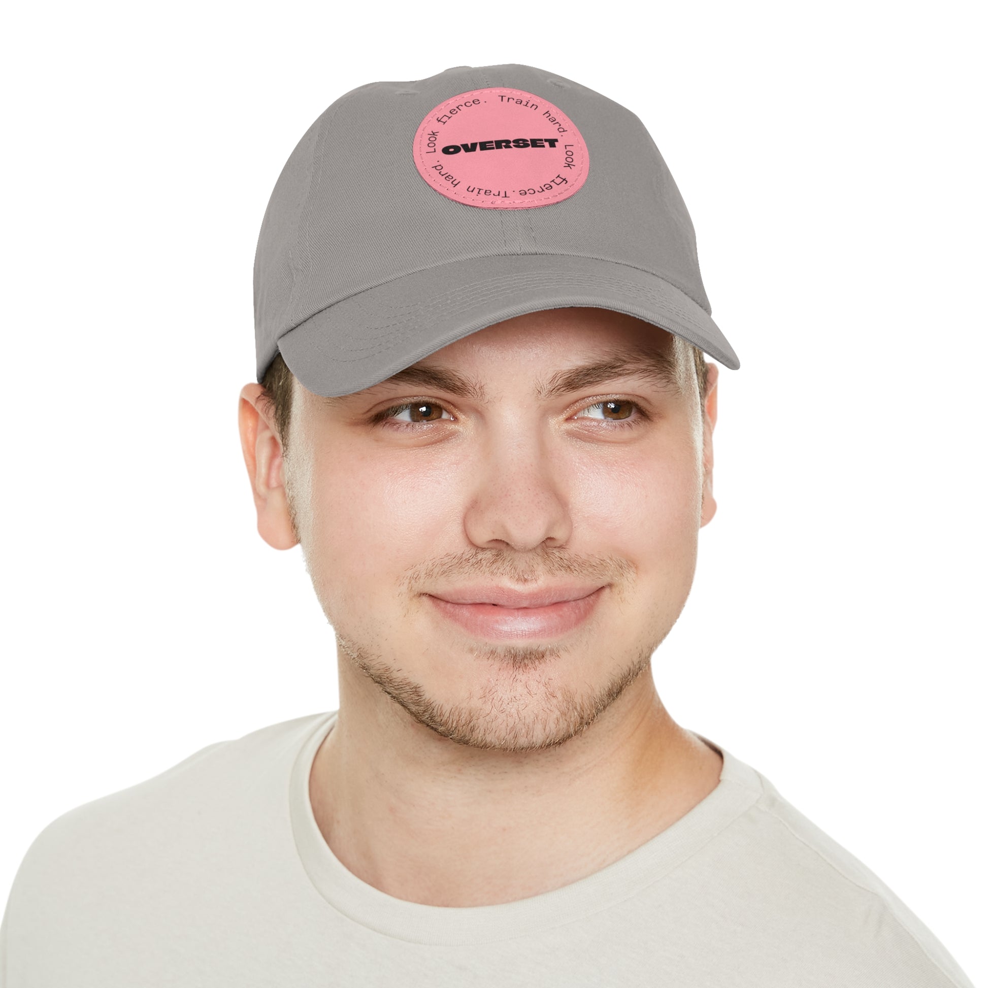 Casquette Dad Style Casual OVERSET™ – Patch Cuir Vegan et Broderie “Train Hard Look Fierce”, Unisexe | Divers Coloris