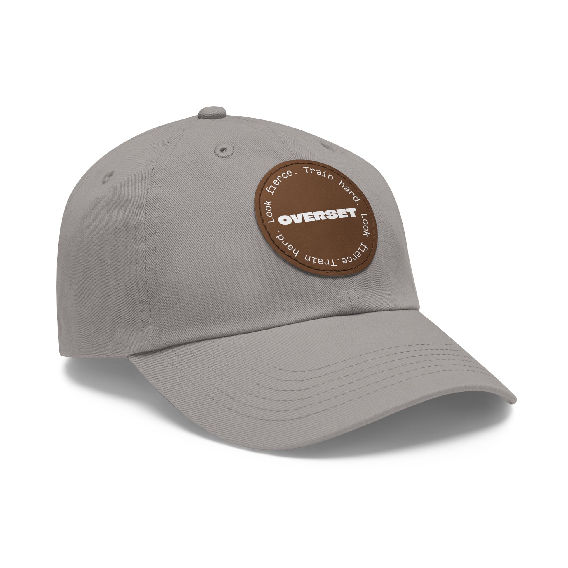Casquette Dad Style Casual OVERSET™ – Patch Cuir Vegan et Broderie “Train Hard Look Fierce”, Unisexe | Divers Coloris