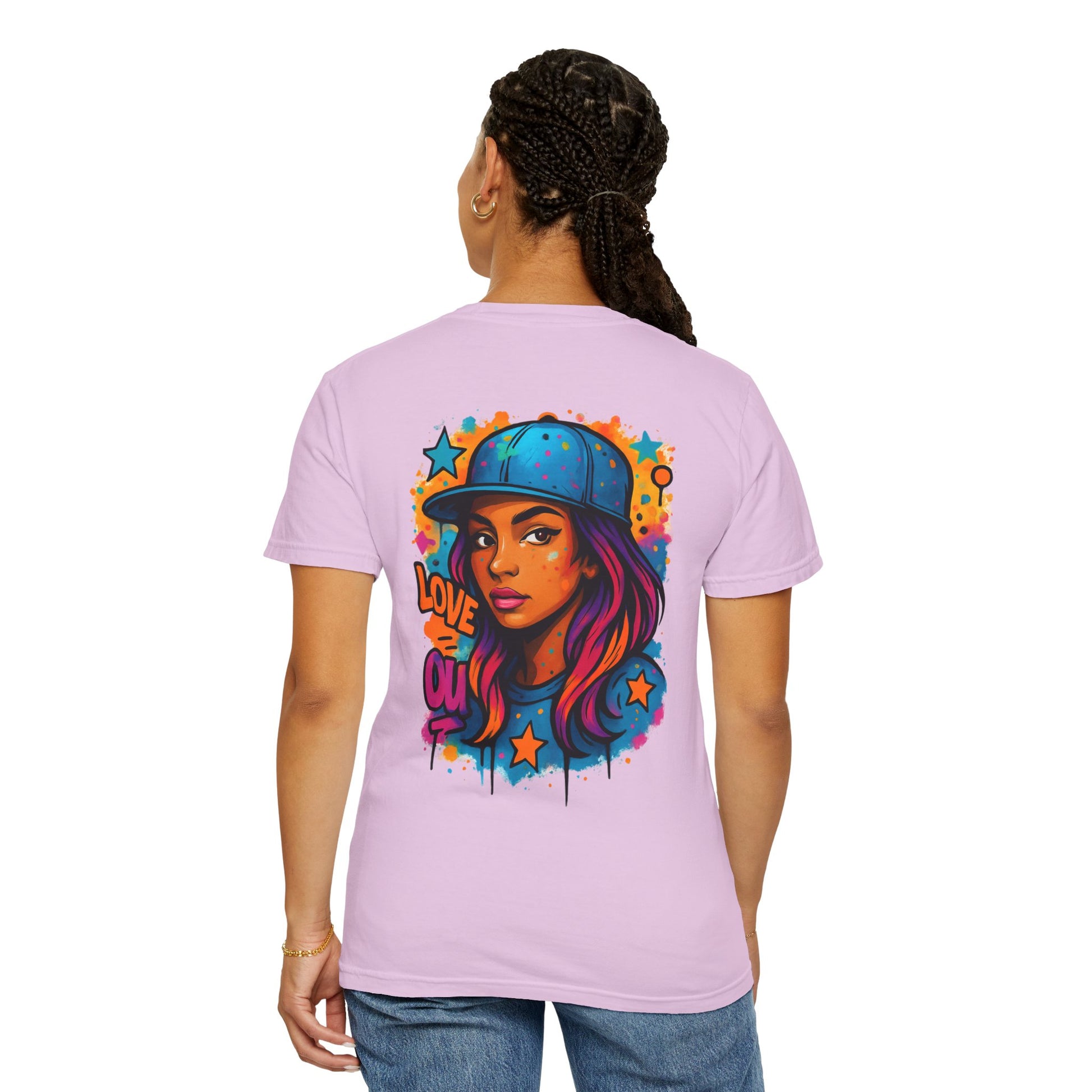 T-shirt Graphique Femme Vibrant – Style Street Art, Amour et Expression