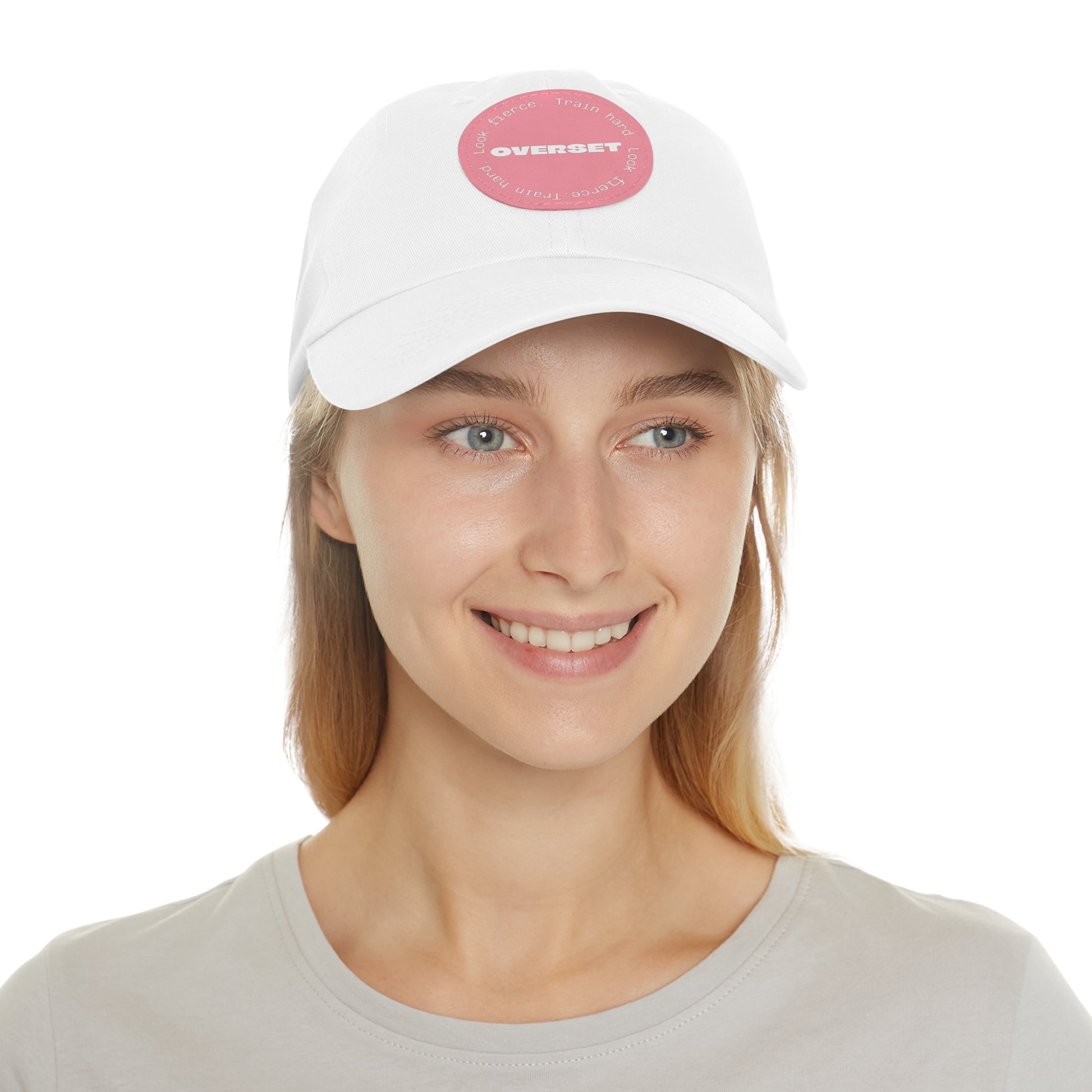 Casquette Dad Style Casual OVERSET™ – Patch Cuir Vegan et Broderie “Train Hard Look Fierce”, Unisexe | Divers Coloris