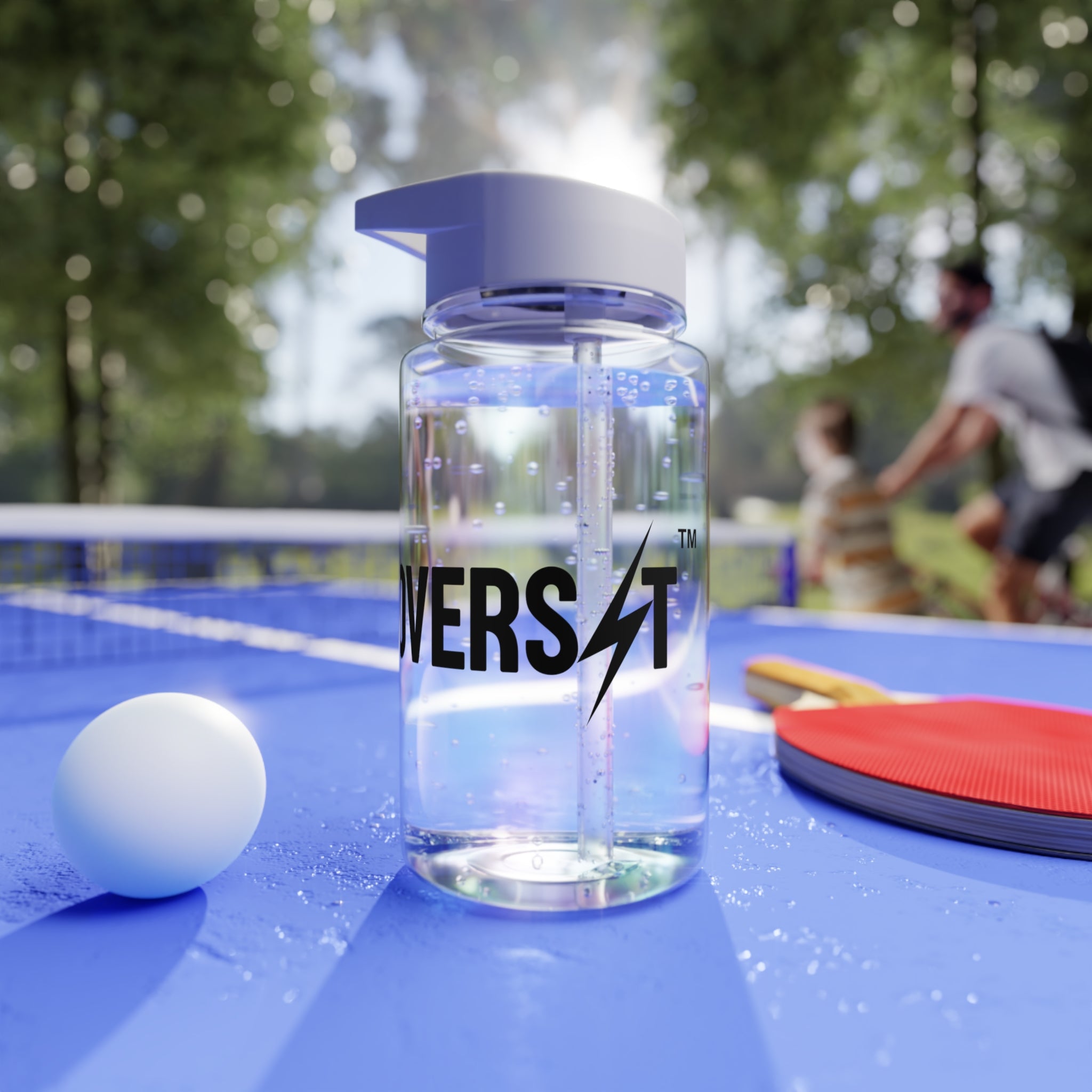OVERSET™ HYDRA | Bouteille en Tritan sans BPA avec paille | Transparent