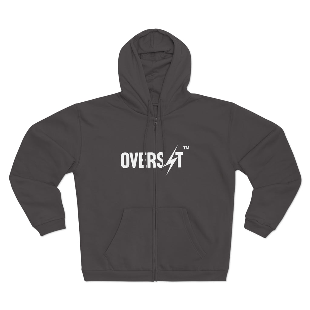 Hoodie Zippé Unisexe – OVERSET Logo – Streetwear & Motivation Sport