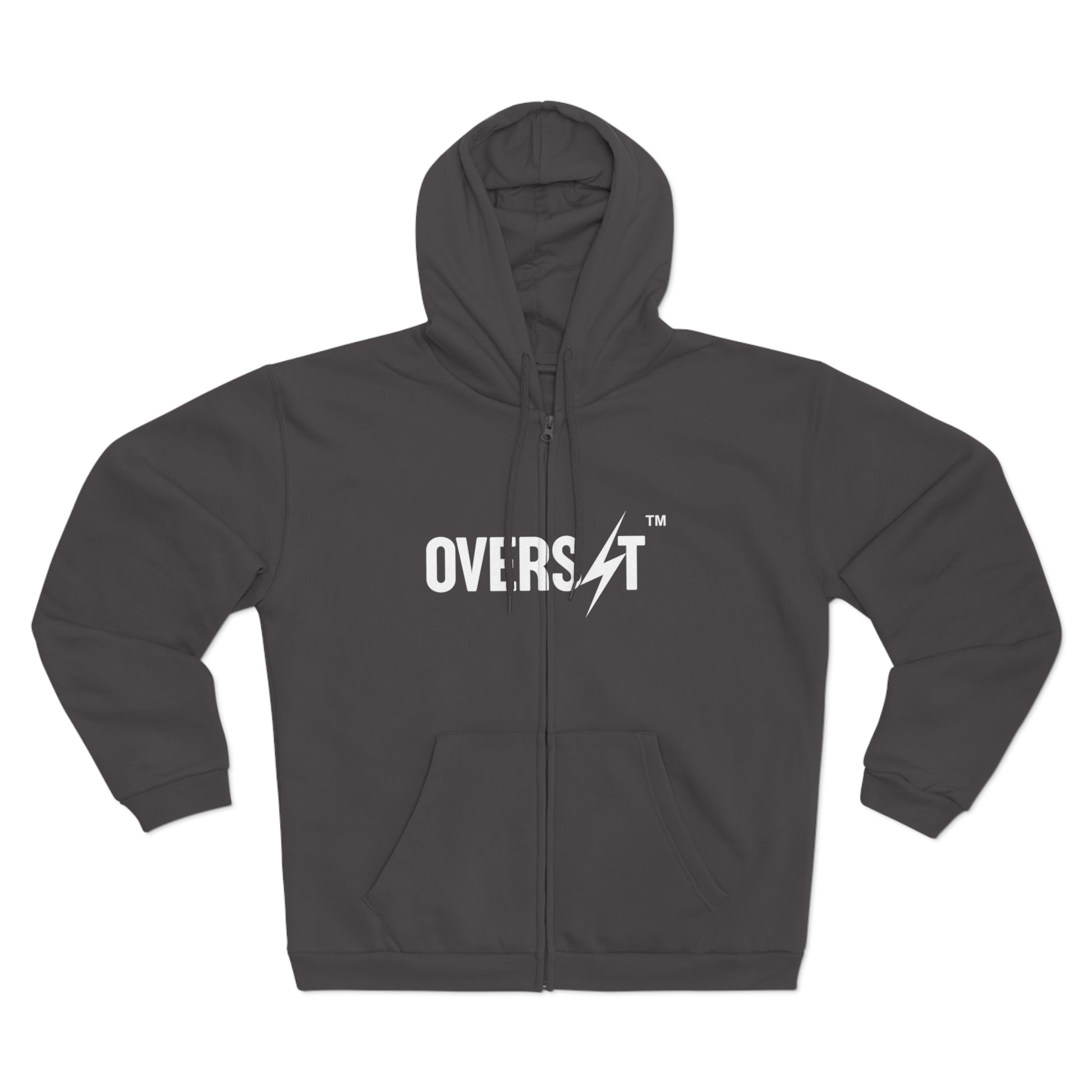 Hoodie Zippé Unisexe – OVERSET Logo – Streetwear & Motivation Sport