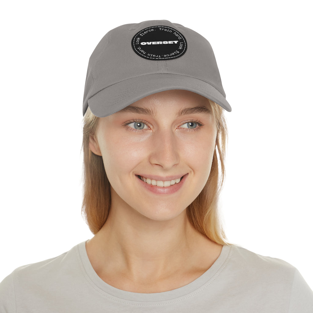 Casquette Dad Style Casual OVERSET™ – Patch Cuir Vegan et Broderie “Train Hard Look Fierce”, Unisexe | Divers Coloris