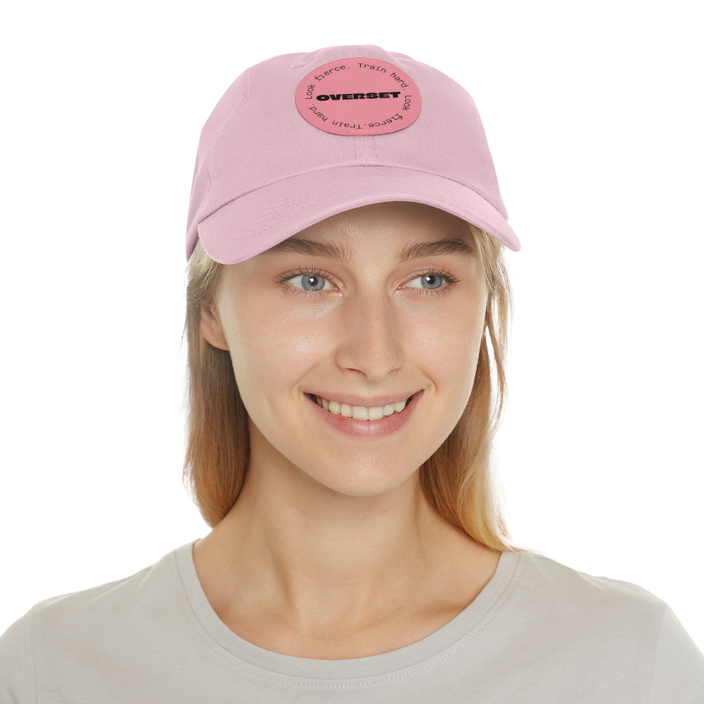 Casquette Dad Style Casual OVERSET™ – Patch Cuir Vegan et Broderie “Train Hard Look Fierce”, Unisexe | Divers Coloris