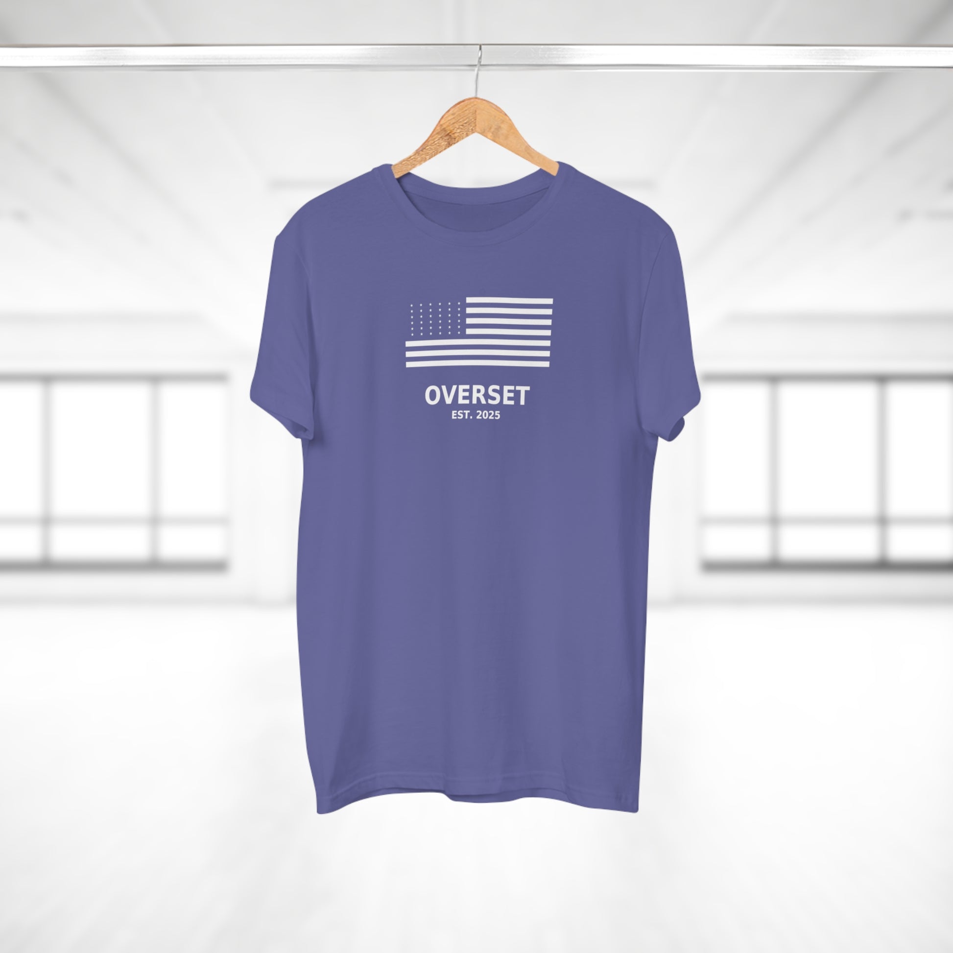 Overset Flag T-Shirt — American Flag Graphic "OVERSET Est. 2025"