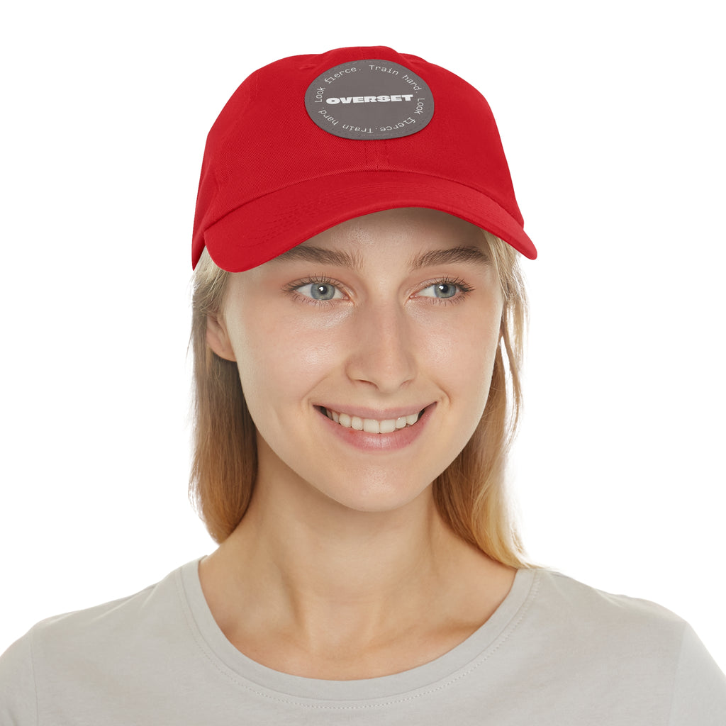 Casquette Dad Style Casual OVERSET™ – Patch Cuir Vegan et Broderie “Train Hard Look Fierce”, Unisexe | Divers Coloris