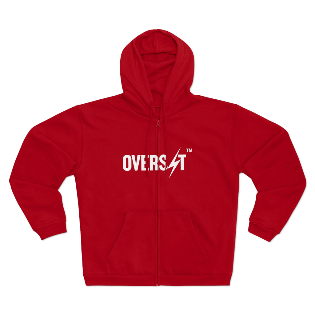 Hoodie Zippé Unisexe – OVERSET Logo – Streetwear & Motivation Sport