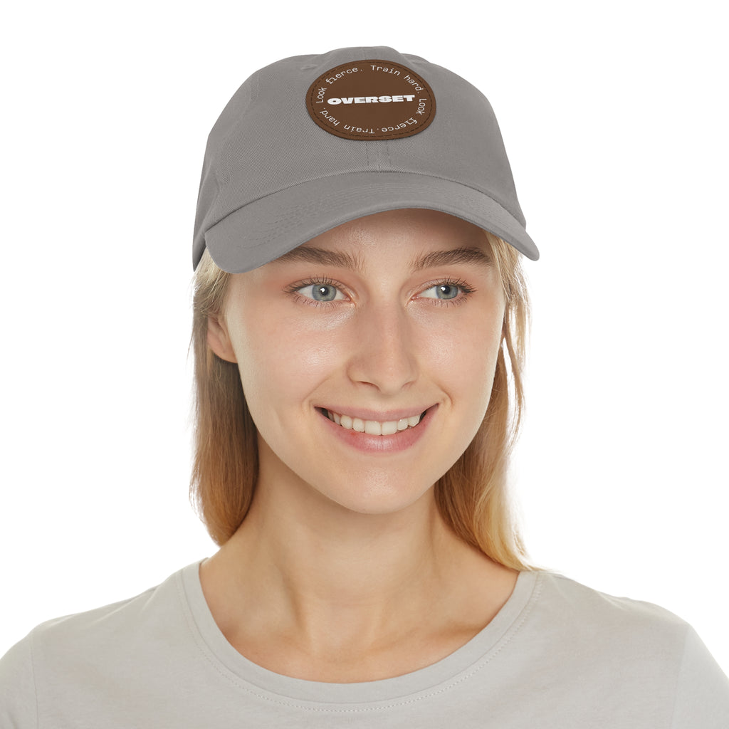 Casquette Dad Style Casual OVERSET™ – Patch Cuir Vegan et Broderie “Train Hard Look Fierce”, Unisexe | Divers Coloris
