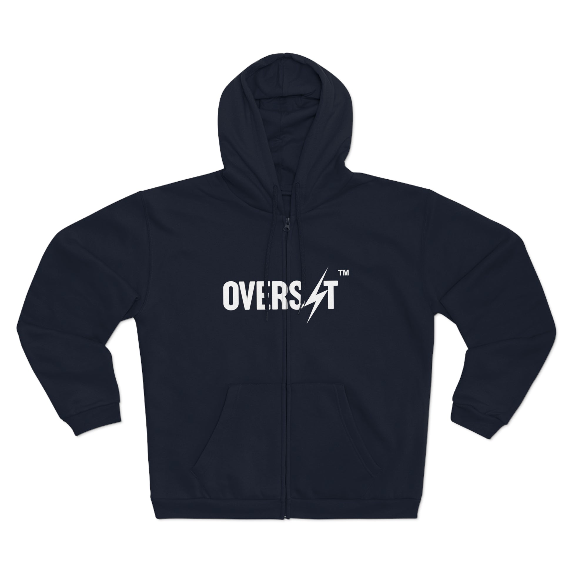 Hoodie Zippé Unisexe – OVERSET Logo – Streetwear & Motivation Sport