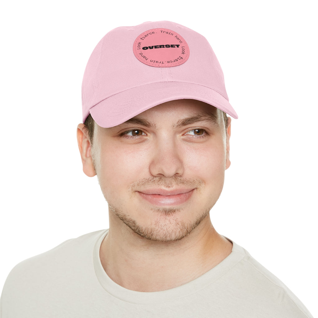 Casquette Dad Style Casual OVERSET™ – Patch Cuir Vegan et Broderie “Train Hard Look Fierce”, Unisexe | Divers Coloris