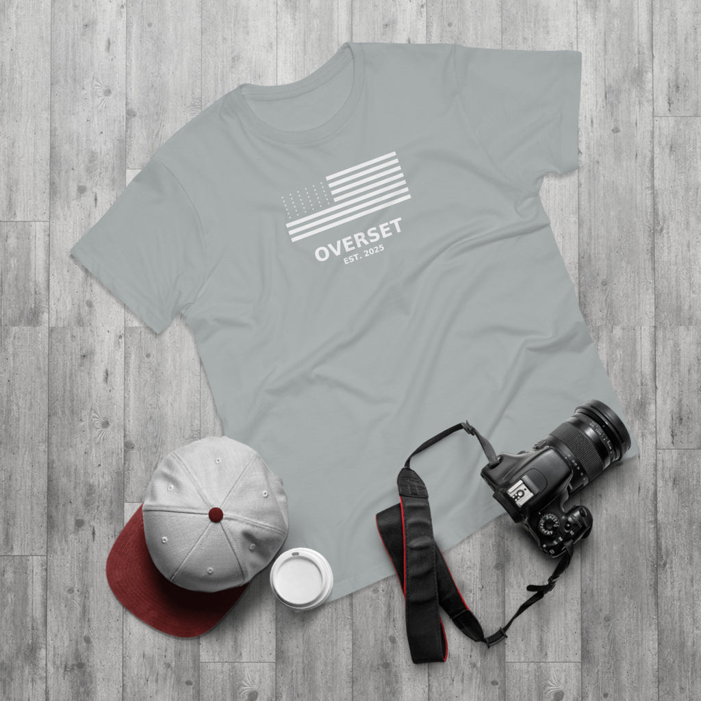 Overset Flag T-Shirt — American Flag Graphic "OVERSET Est. 2025"