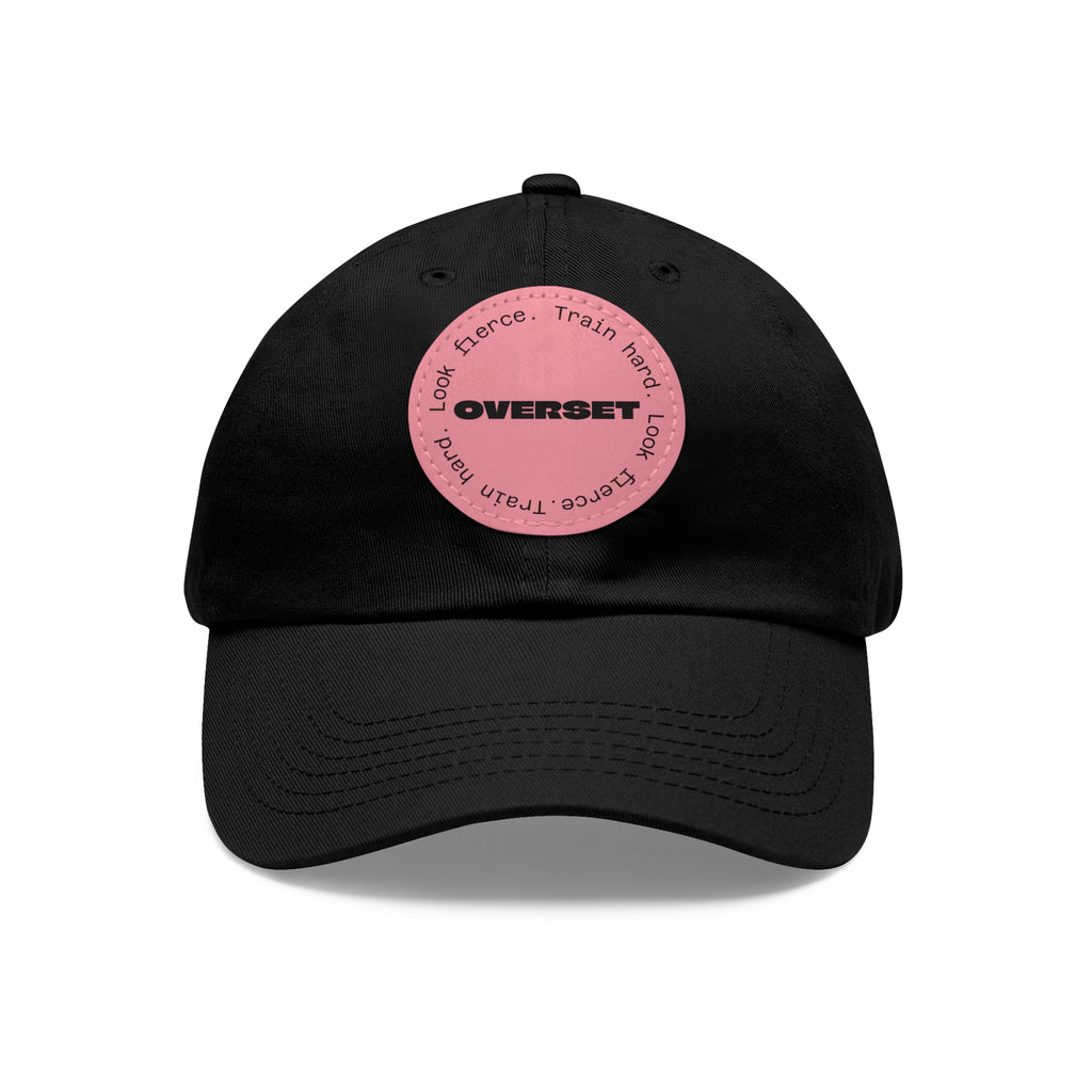 Casquette Dad Style Casual OVERSET™ – Patch Cuir Vegan et Broderie “Train Hard Look Fierce”, Unisexe | Divers Coloris