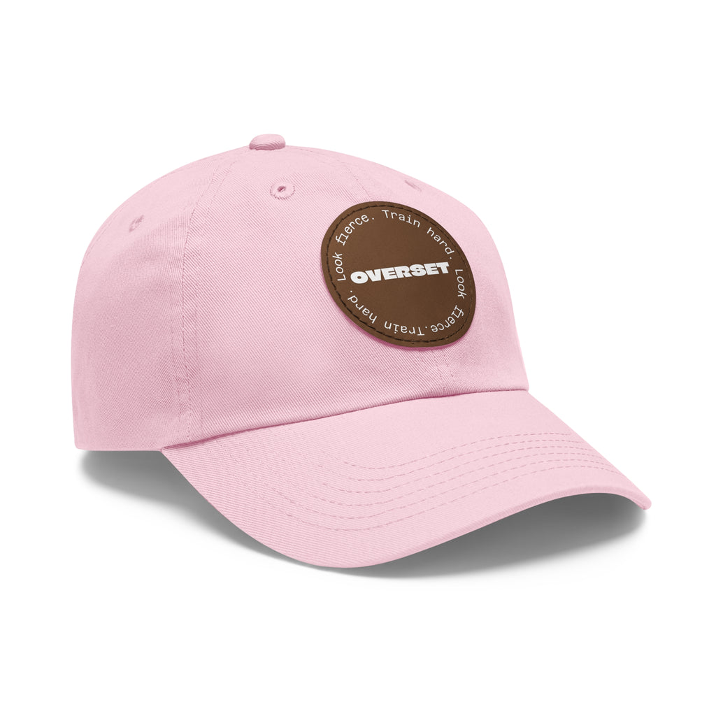 Casquette Dad Style Casual OVERSET™ – Patch Cuir Vegan et Broderie “Train Hard Look Fierce”, Unisexe | Divers Coloris