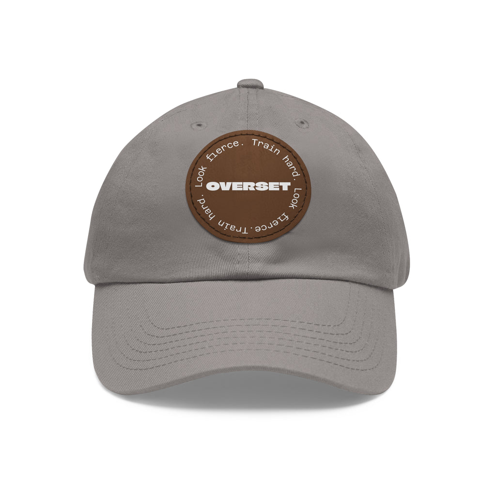 Casquette Dad Style Casual OVERSET™ – Patch Cuir Vegan et Broderie “Train Hard Look Fierce”, Unisexe | Divers Coloris