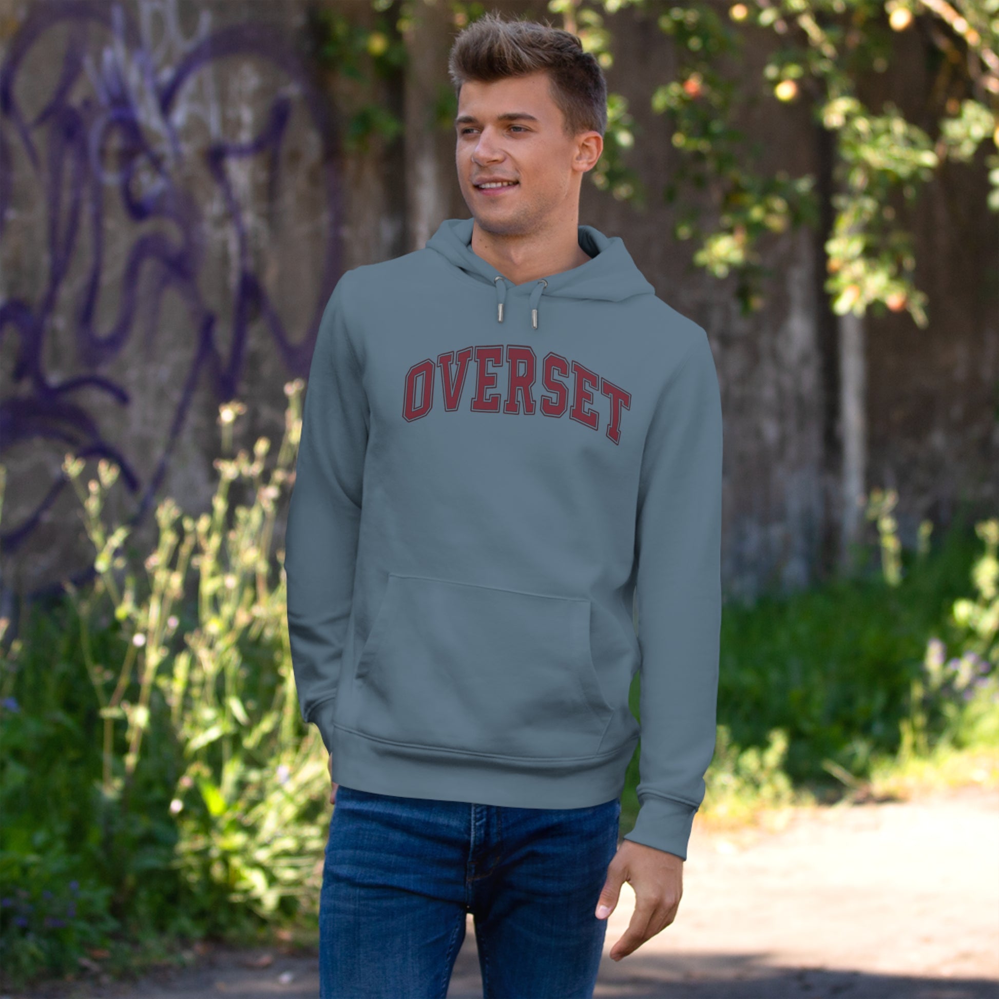 Sweat à Capuche Overset – Logo Arqué Vintage Style Universitaire