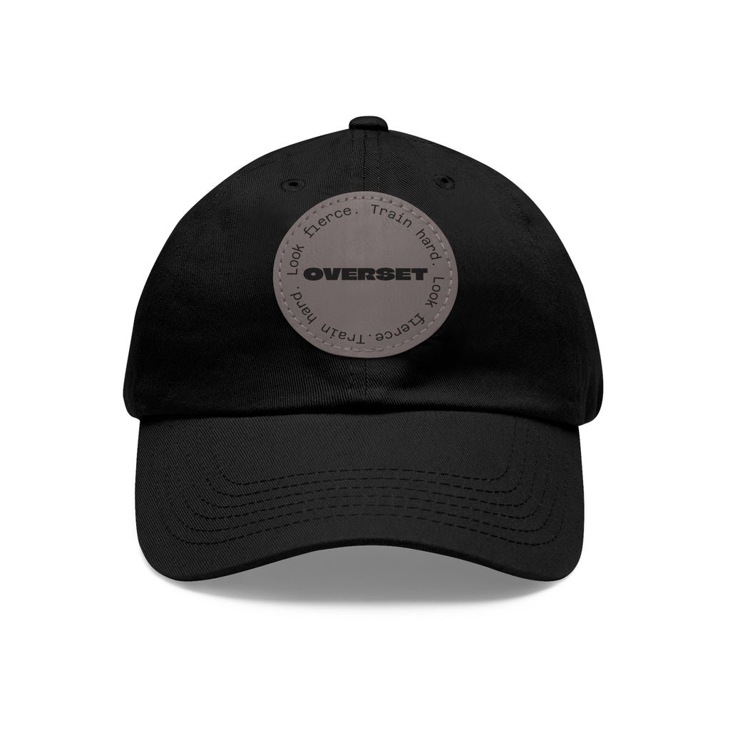 Casquette Dad Style Casual OVERSET™ – Patch Cuir Vegan et Broderie “Train Hard Look Fierce”, Unisexe | Divers Coloris