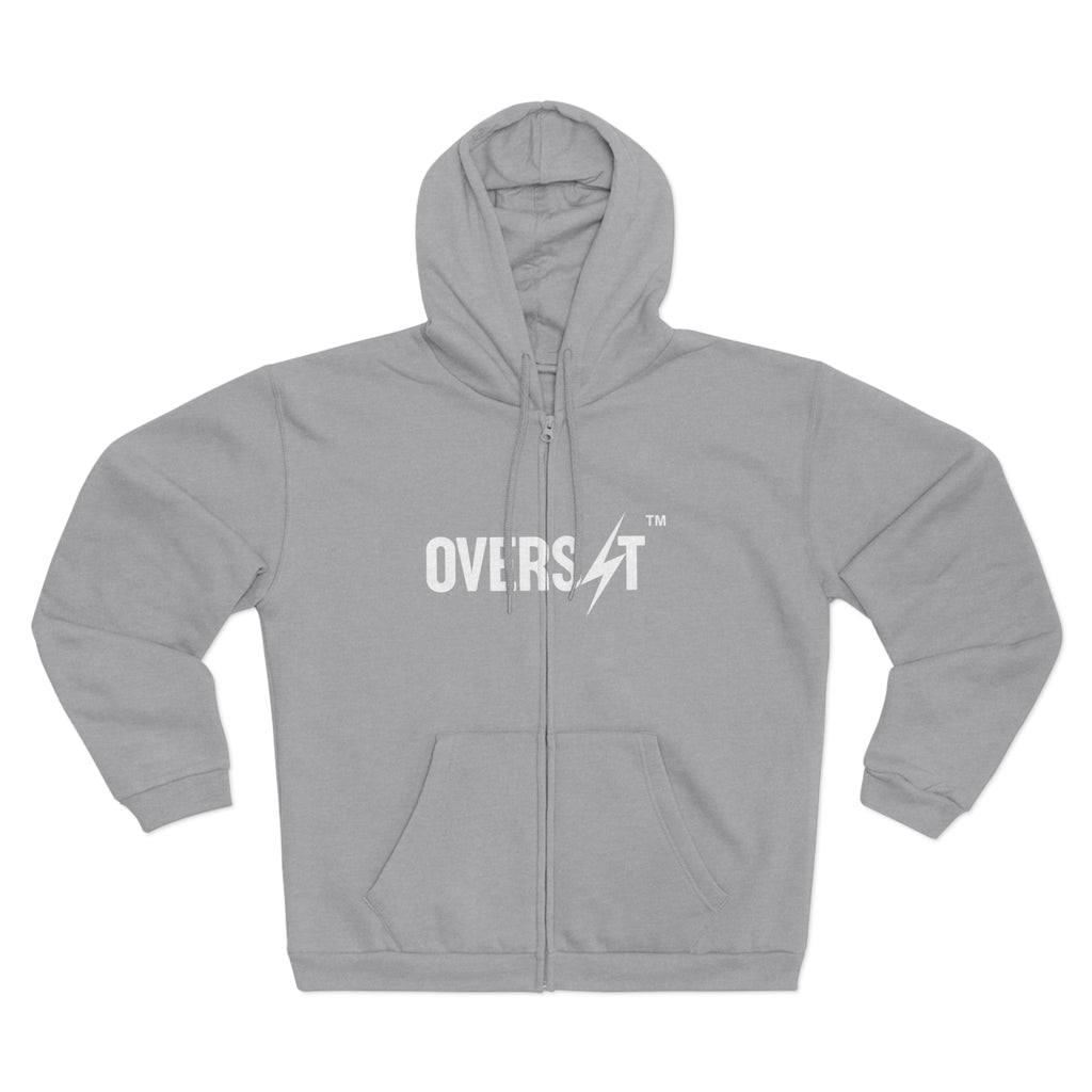 Hoodie Zippé Unisexe – OVERSET Logo – Streetwear & Motivation Sport