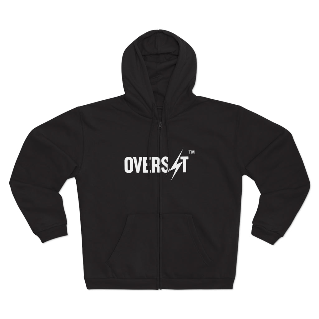 Hoodie Zippé Unisexe – OVERSET Logo – Streetwear & Motivation Sport
