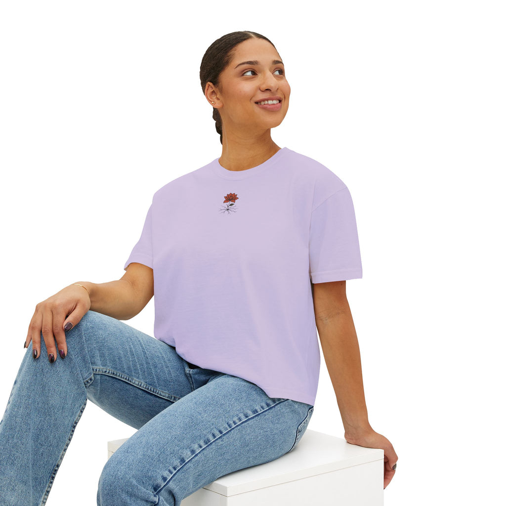 T-shirt Femme Fleuri – Coupe Ample et Décontractée,Style Vintage et Confort Quotidien