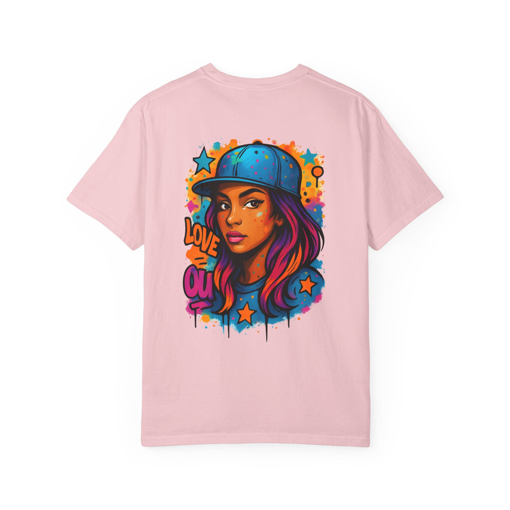 T-shirt Graphique Femme Vibrant – Style Street Art, Amour et Expression