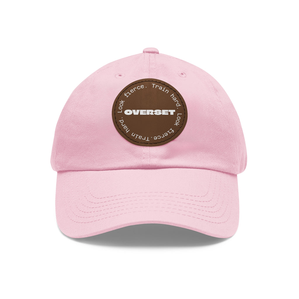 Casquette Dad Style Casual OVERSET™ – Patch Cuir Vegan et Broderie “Train Hard Look Fierce”, Unisexe | Divers Coloris