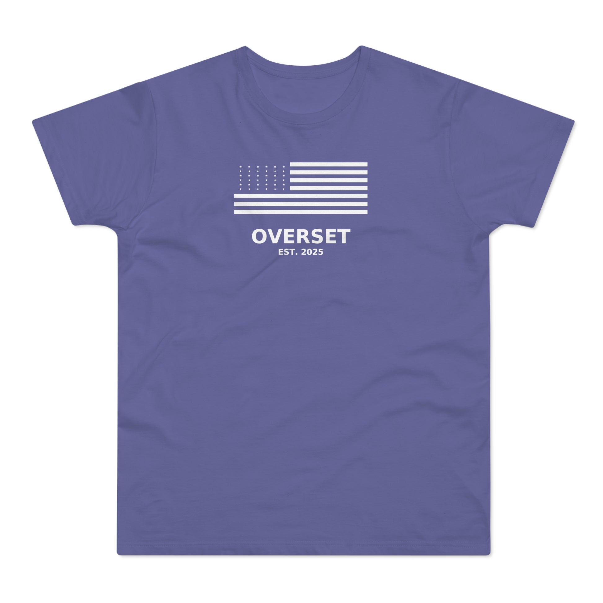 Overset Flag T-Shirt — American Flag Graphic "OVERSET Est. 2025"