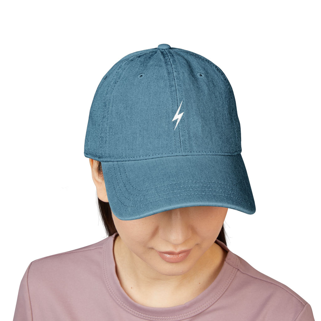 Casquette Éclair OVERSET™ – 100 % Coton, Style Streetwear Unisexe | Bleu Denim