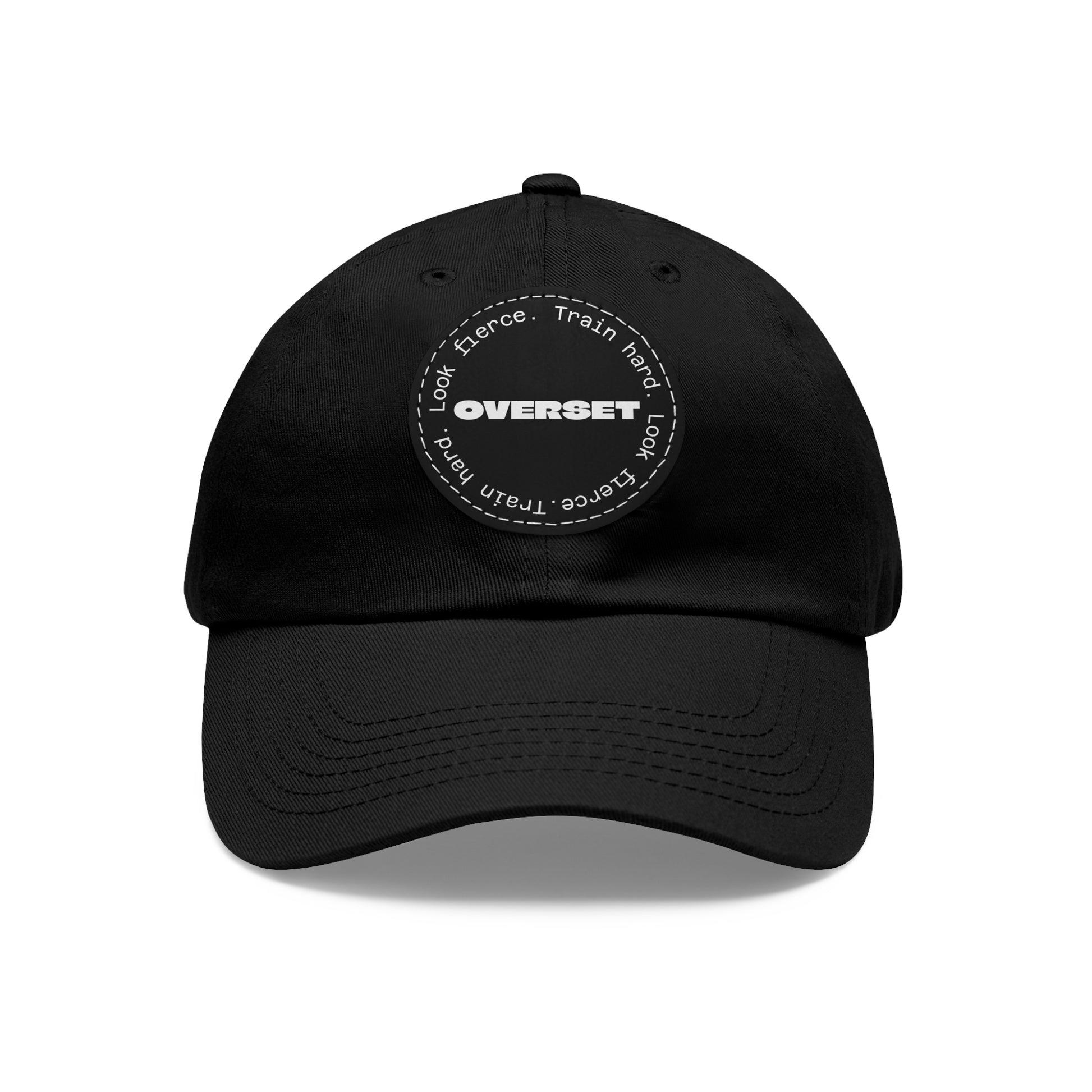 Casquette Dad Style Casual OVERSET™ – Patch Cuir Vegan et Broderie “Train Hard Look Fierce”, Unisexe | Divers Coloris