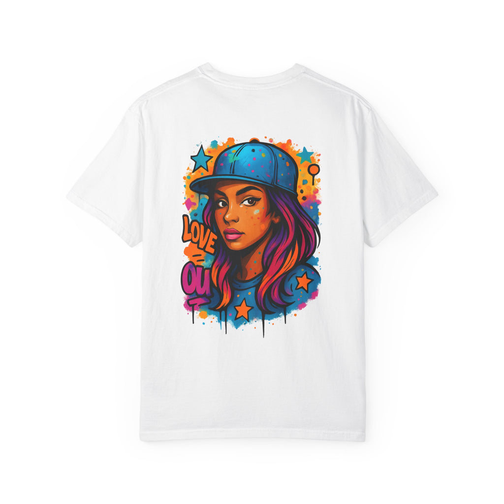 T-shirt Graphique Femme Vibrant – Style Street Art, Amour et Expression